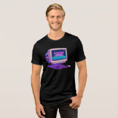 Retro Computer Glitch System Error Tech Graphic Tri-Blend Shirt (Voorkant volledig)