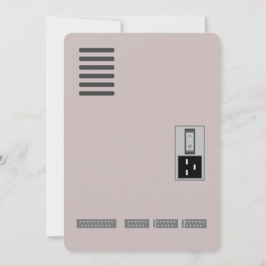 Retro Computer Grappige Verjaardag Uitnodiging (Achterkant)