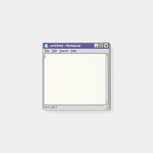 Retro computer teksteditor venster post-it® notes (Voorkant)