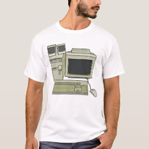 Retro computerbureau opstelling t-shirt