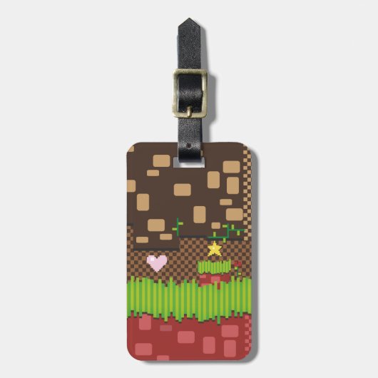 Retro computerspel bagagelabel (Voorkant verticaal)