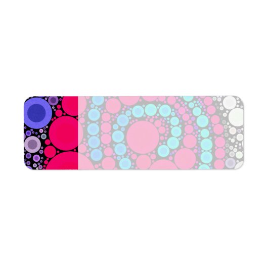 Retro Concentric Circles Cool Swirl Patroon Etiket (Voorkant)