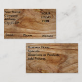 Rétro conception rustique de cartes de visite en (Devant / Derrière)