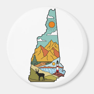 Retro Concord New Hampshire White Mountain Magneet