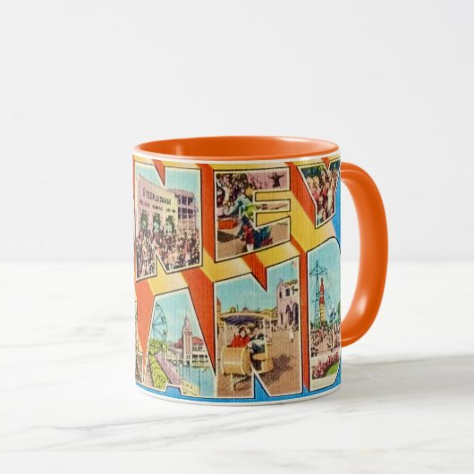Retro Coney Island NY Postcard Mug Mok (Voorkant rechts)