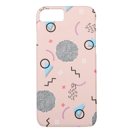 Retro Confetti Memphis Patroonroze Case-Mate iPhone Case (Achterkant)