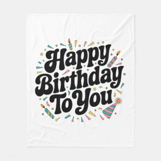 Retro Confetti Verjaardag Fleece Deken