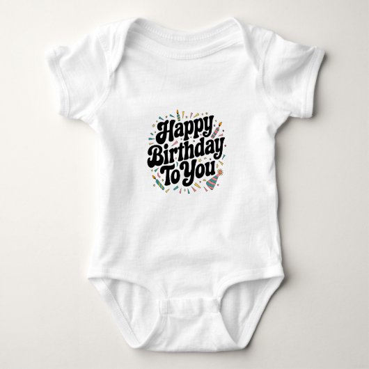 Retro Confetti Verjaardag Romper (Voorkant)