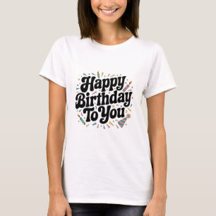 Retro Confetti Verjaardag T-shirt