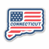Retro Connecticut-staatsvlag Sticker (Voorkant)