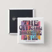 Retro Conspiracy Theory Vierkante Button 5,1 Cm (Voorkant /achterkant)