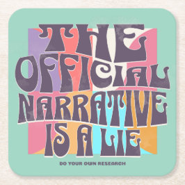 Retro Conspiracy Theory Vierkante Kartonnen Onderzetter