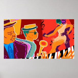 Retro contrastmuziekfestival jazz poster