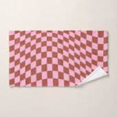 Retro Controleer Patroop roze en bruin toetsenbord Bad Handdoek (Handdoek)