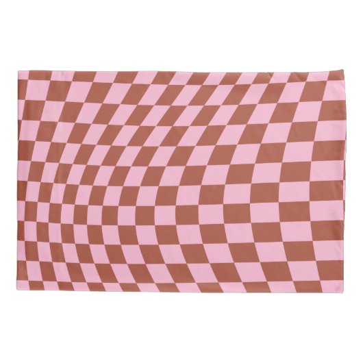 Retro Controleer Patroop roze en bruin toetsenbord Kussensloop (Achterkant)