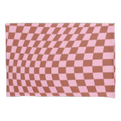 Retro Controleer Patroop roze en bruin toetsenbord Kussensloop (Voorkant)