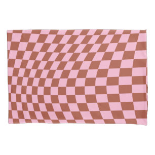 Retro Controleer Patroop roze en bruin toetsenbord Kussensloop