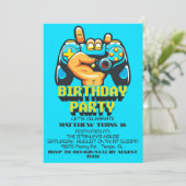 Retro contrôleur de jeu Anniversaire Invitations d (Debout devant)