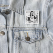 Retro Cook Vierkante Button 5,1 Cm (In situ)