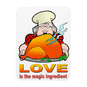 Retro Cooking Design.Love is het magische ingredi Magneet