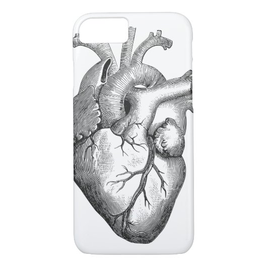 Retro  Cool Anatomical Heart Sketch Case-Mate iPhone Case (Achterkant)