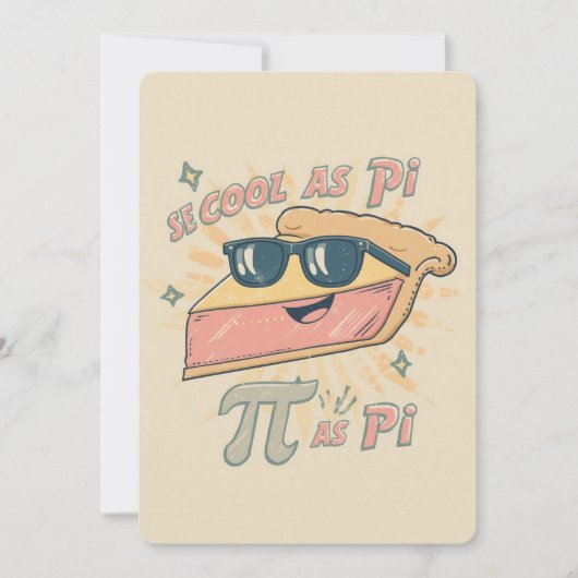 Retro Cool as Pi Party Invitation (Devant)