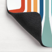 Retro Cool Bent Strepen Patroon met Naam Muismat (Hoek)