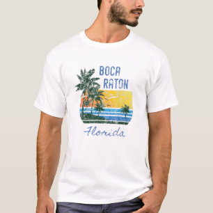 Retro Cool Boca Raton FL - Onderdrukte palmboom Zo T-shirt
