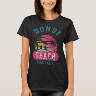 Retro Cool Bondi Beach Australië Stranden Distress T-shirt