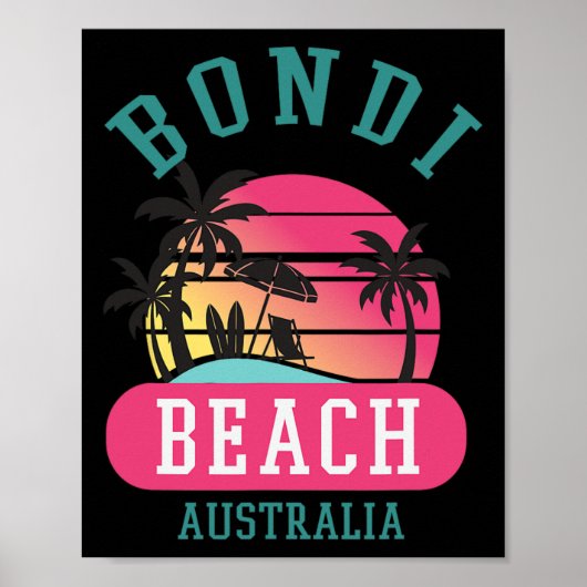 Retro Cool Bondi Beach Poster (Voorkant)