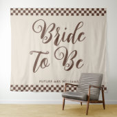 Retro Cool Bride wordt Vrijgezellenfeest Achtergro Wandkleed (In Situ (horizontaal))