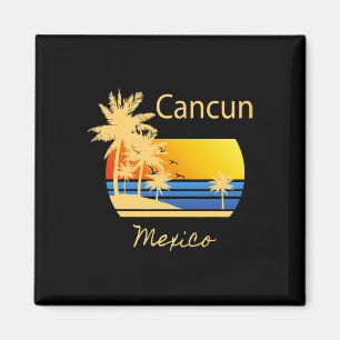 Retro Cool Cancun Original Mexico strandt op de ni Magneet