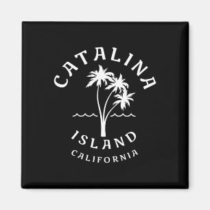 Retro Cool Catalina Island Palm Tree Mannen Vrouwe Magneet