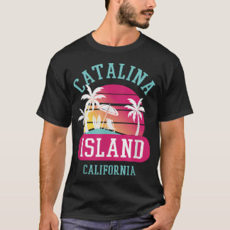 Retro Cool Catalina Island Zonsondergang T-shirt