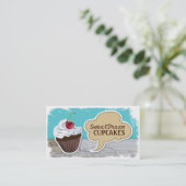 Retro Cool Cupcake Visitekaartjes (Staand voorkant)