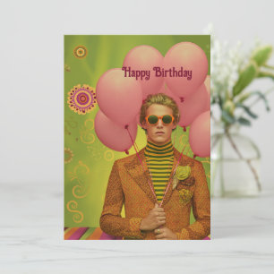 Retro Cool Dude Verjaardag Kaart