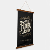 Retro Cool Elegant Typografie Vader Quote Hangend Wandkleed (Gebogen)