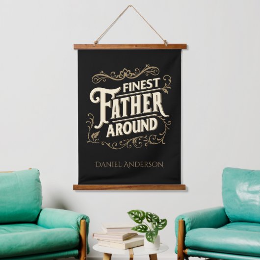 Retro Cool Elegant Typografie Vader Quote Hangend Wandkleed (Woonkamer)