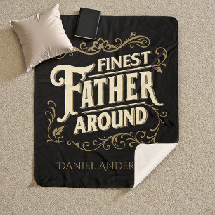 Retro  Cool Elegant Typografie Vader Quote Sherpa Deken