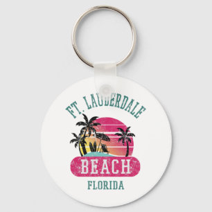 Retro Cool Ft. Lauderdale Mannen vrouwen FL B Sleutelhanger
