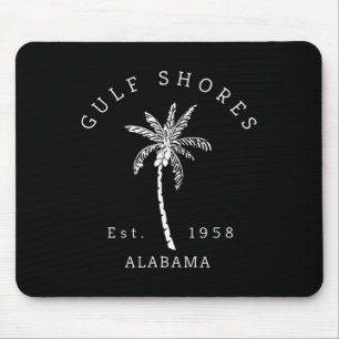 Retro Cool Gulf Shores Al Strand Palmboom Grafisch Muismat