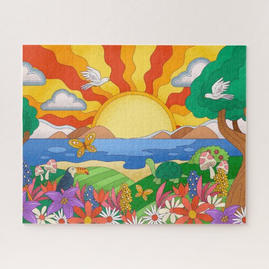 Retro Cool Landscape Legpuzzel (Horizontaal)