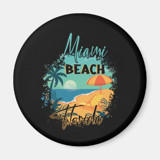 Retro Cool Miami Florida Beach Summer Vacation Magneet