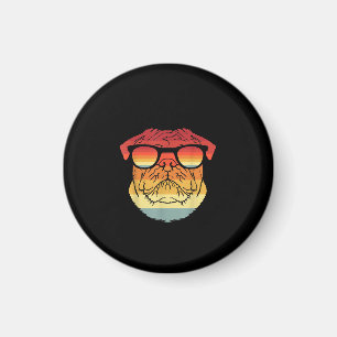 Retro Cool Pug Owner Gift Pet Dogs Magneet