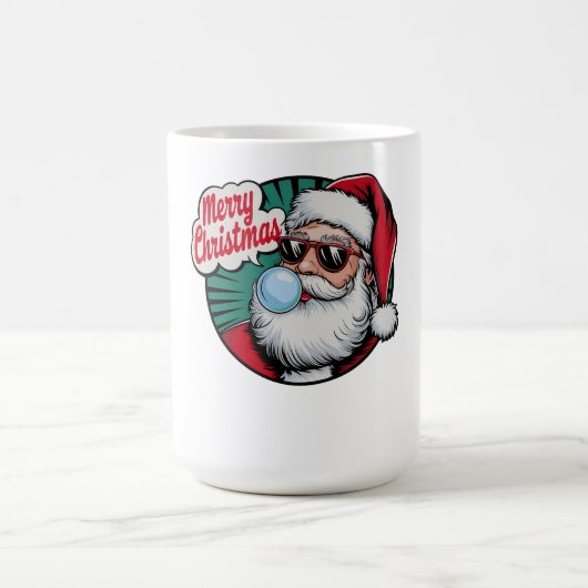 Retro Cool Santa Claus Christmas Koffiemok (Center)
