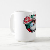 Retro Cool Santa Claus Christmas Koffiemok (Voorkant links)