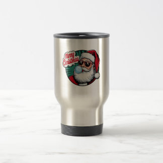 Retro  Cool Santa Claus Christmas Reisbeker