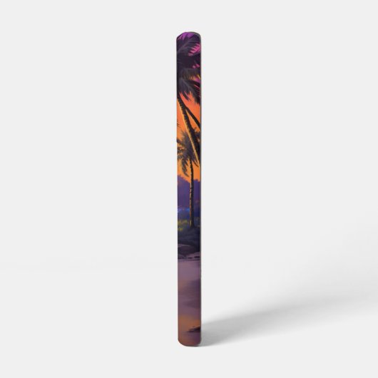 Retro Cool Tropical Beach Sunset Monogram Naam toe Samsung Galaxy Hoesje (Linkerkant)