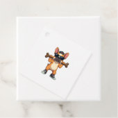 Retro Coole Franse Bulldog met Bot Cartoon  Bedankjes Labels (In situ)