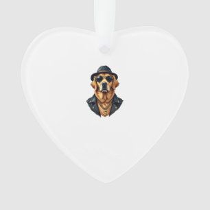 Retro Coole Goud Retriever Hond met Zonnebril en Ornament